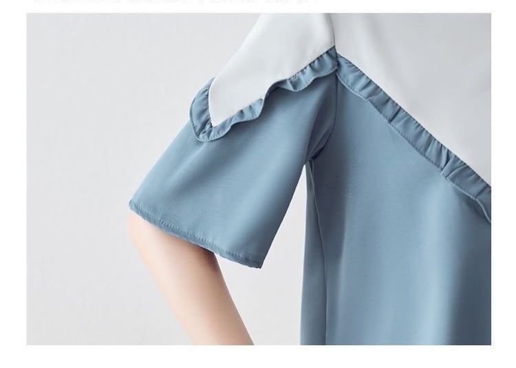 【半額！期間限定！！】 ファッション 定番シンプル 上質 シフォン 半袖<S-6595>