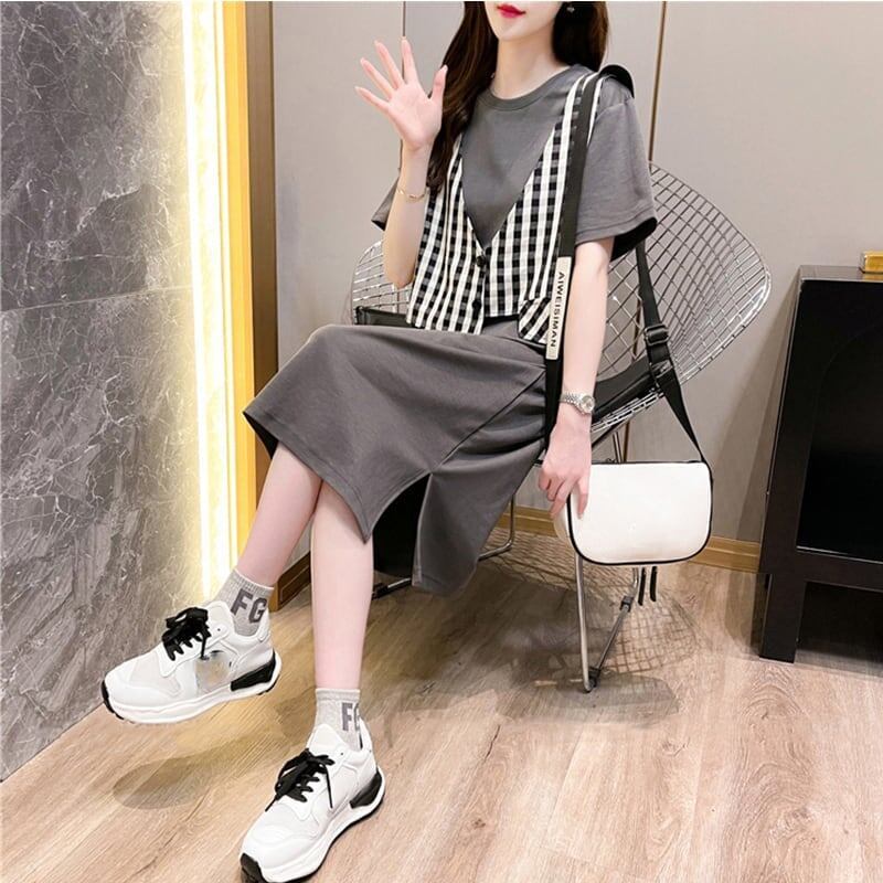 個性的なデザイン プリント 一目惚れ Tシャツ カットソー ワンピース＜S-3490＞