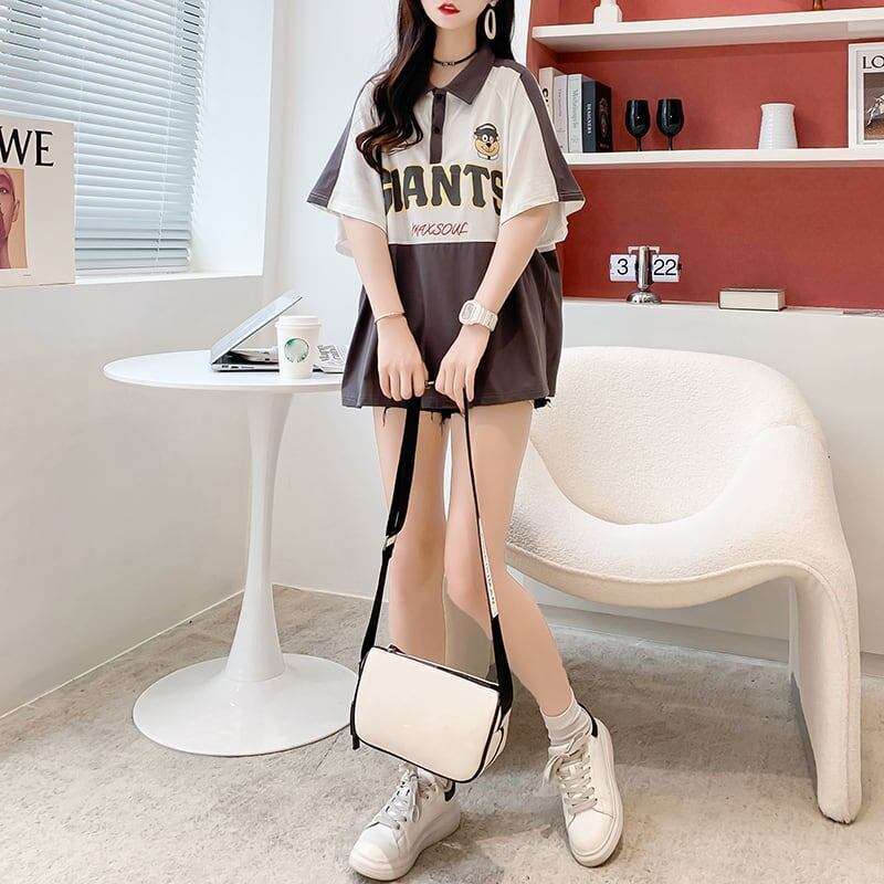 着心地抜群 POLOネック 好感度満載 アルファベット Tシャツ カットソー＜S-3218＞