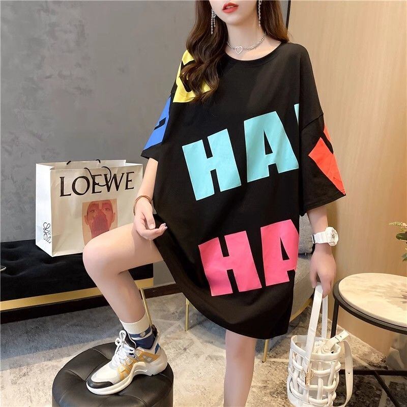 新商品 カジュアル 話題沸騰中 ルーズ プリント 全3色 半袖Tシャツ<S-8721>