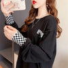 スタイリッシュ 切り替え 一目惚れ プリント Tシャツ カットソー＜S-3675＞