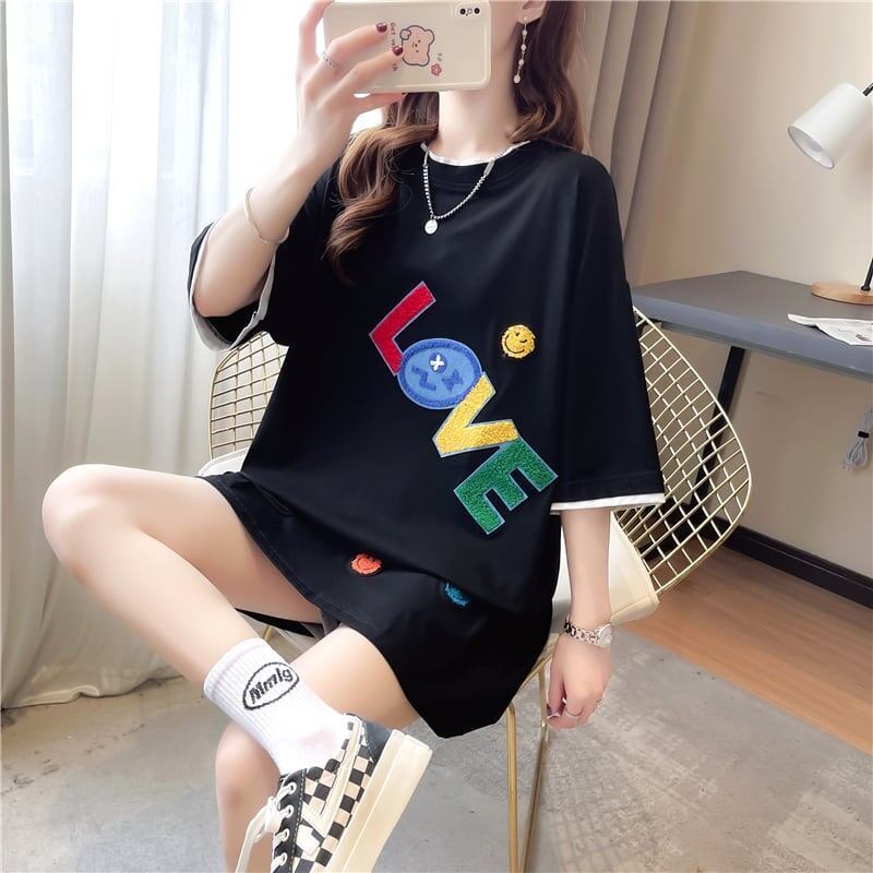 スタイリッシュ 3色選択可 一目惚れ プリント Tシャツ カットソー＜S-3007＞