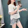 個性的なデザイン 切り替え 一目惚れ プリント Tシャツ カットソー＜S-3671＞