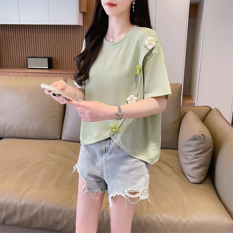 超人気 シンプル 好感度UP スウィート 3色選択 半袖Tシャツ＜S-8579＞