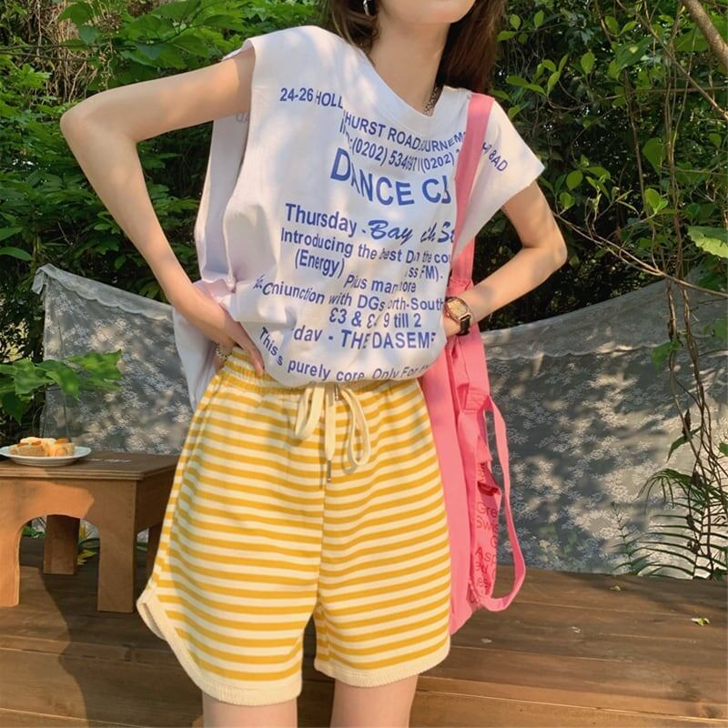 カジュアル ボーダー柄 オシャレ度満点 ハイウエスト パンツ ボトムス＜S-3221＞