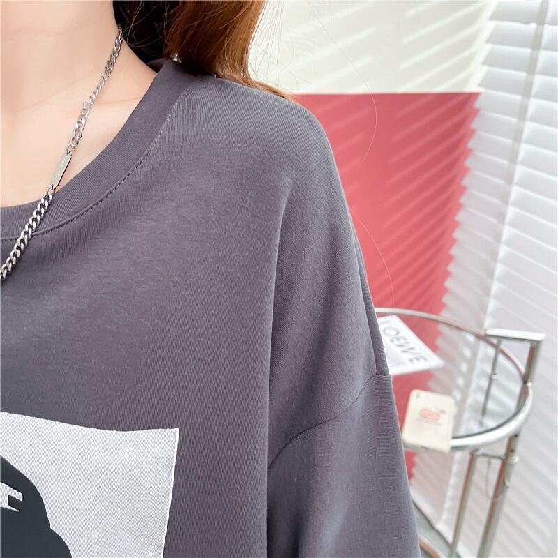 ルーズ プリント オシャレ感たっぷり Tシャツ カットソー ワンピース＜S-3545＞