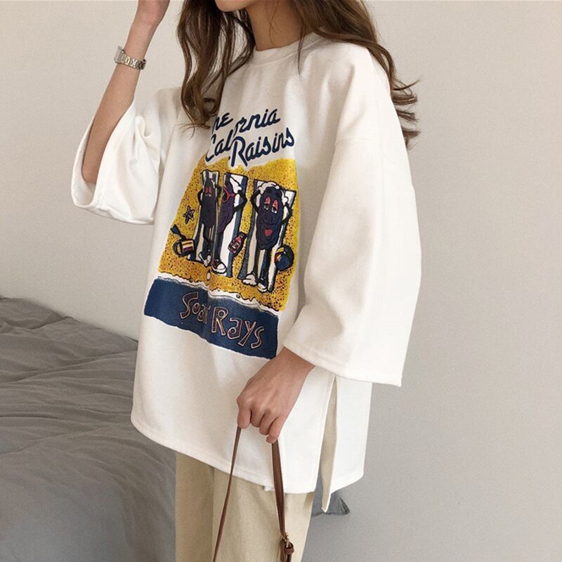 話題沸騰中 ゆったり カジュアル プリント 2色半袖Tシャツ＜S-8161＞