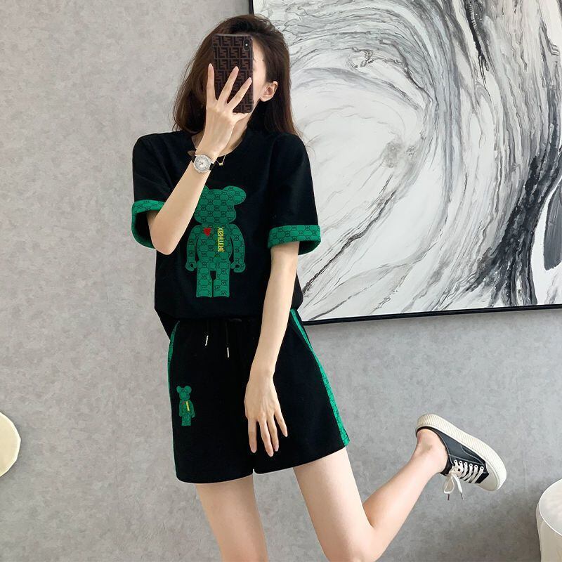大好評 カジュアル 話題沸騰中 切り替え 全3色 半袖 Tシャツ ショートパンツ セットアップ ＜S-9007＞