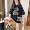 スタイリッシュ 3色選択可 一目惚れ カートゥーンプリント Tシャツ カットソー＜S-3091＞