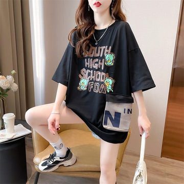 スタイリッシュ 3色選択可 一目惚れ カートゥーンプリント Tシャツ カットソー＜S-3091＞