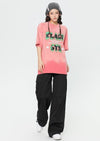 見逃し厳禁 ファッション ストリート系 ヴィンテージ加工 アルファベット プリントTシャツ ＜S-2921＞
