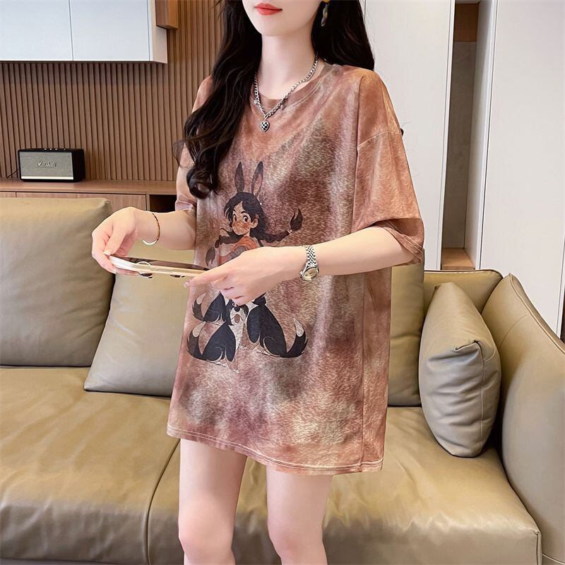 着回し力抜群 絞り染め アバンギャルド プリント 3色選択 半袖Tシャツ＜S-8575＞
