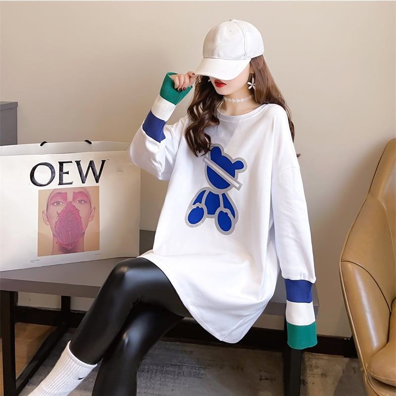 カジュアル 切り替え オシャレ度満点 プリント Tシャツ カットソー＜S-3663＞