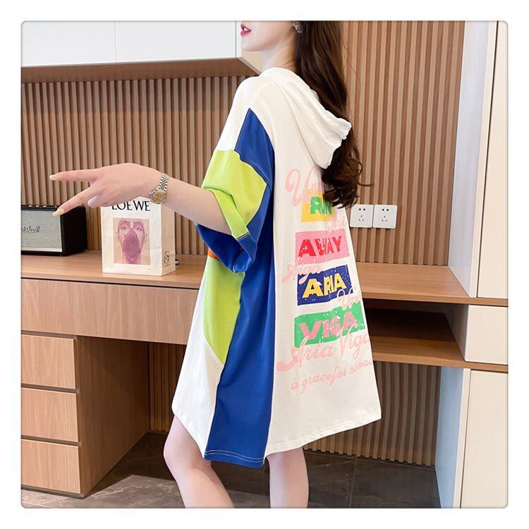 売り切れ必至 切り替え カジュアル カラーマッチング プリント全2色 半袖Tシャツ<S-8723>