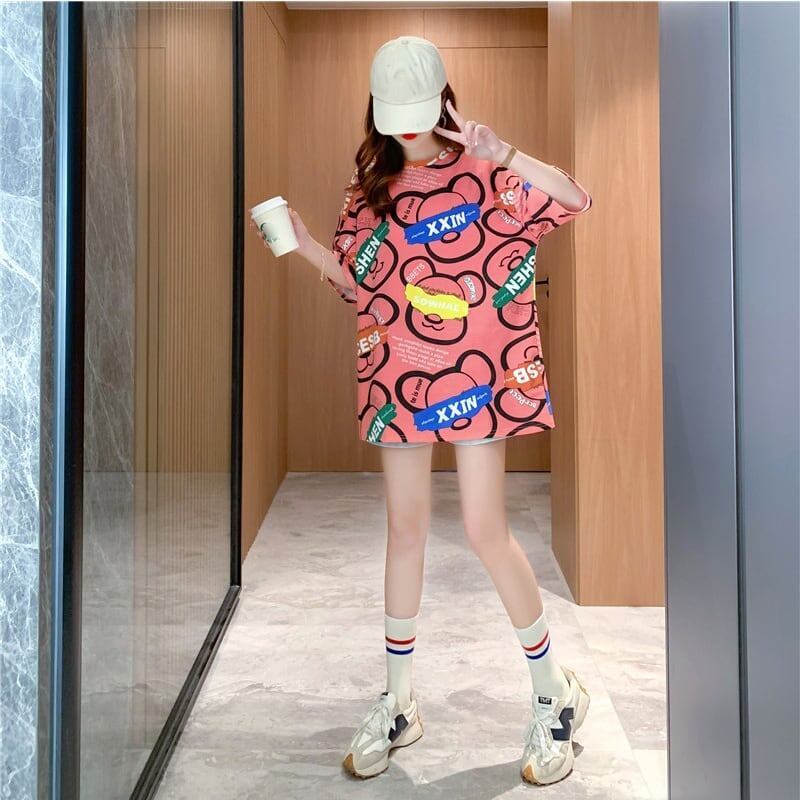 オシャレ度満点 プリント カジュアル Tシャツ カットソー＜S-3344＞