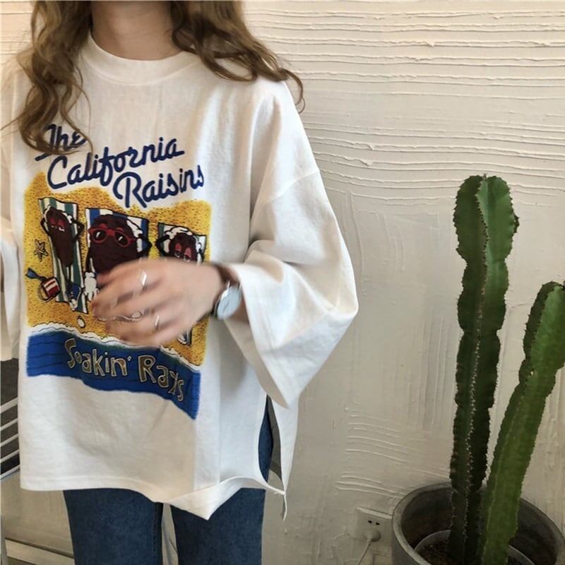 合わせやすい 切り替え 美人度アップ プリント Tシャツ カットソー＜S-3447＞