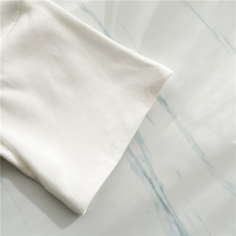 美人度アップ ウサギ ビジュー ロング Tシャツ 三色 ゆったり半袖＜S-2945＞