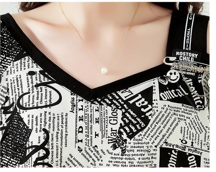 【半額！期間限定！！】絶対流行 特別デザイン 個性派 シフォン プリント 半袖Tシャツ＜S-8610＞