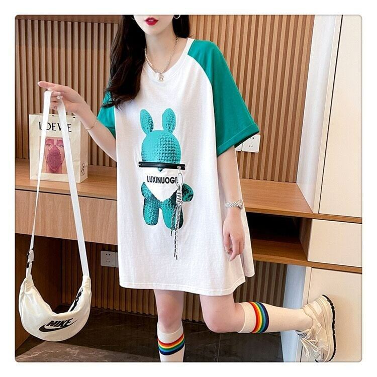コットンパーソナライズジッパー大ポケットスリット半袖Tシャツ<S-2884>