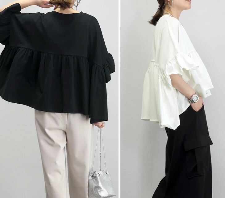 超人気 ファッション ゆったり感アップ Tシャツ カットソー＜S-8372＞