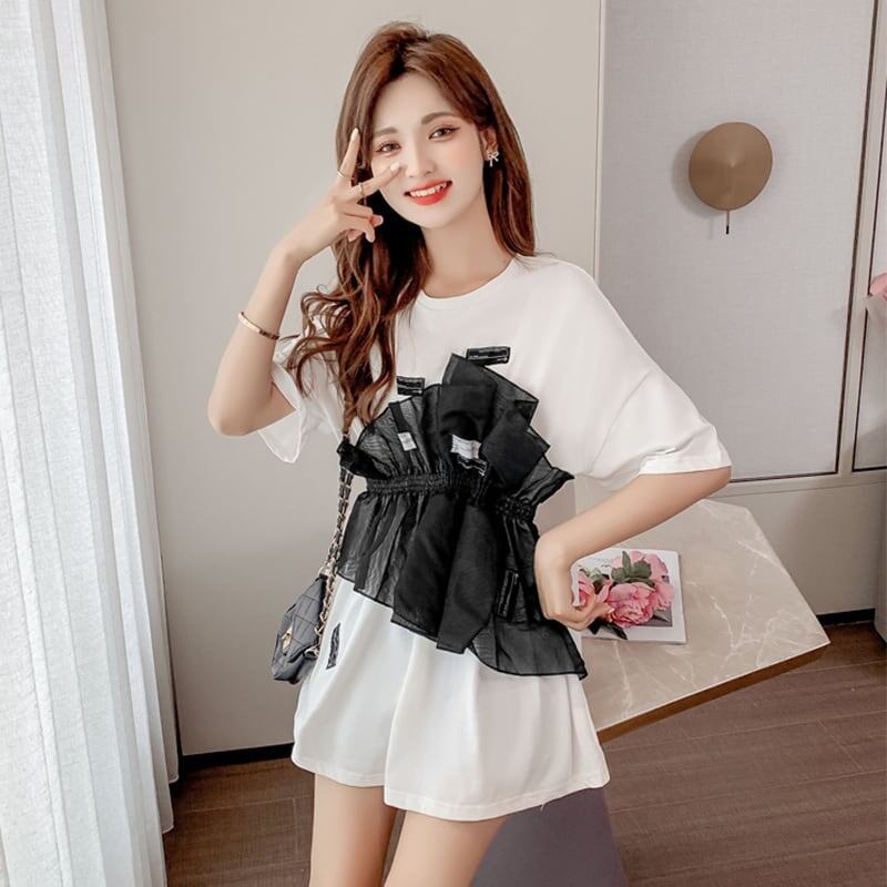 カジュアル 切り替え オシャレ度満点 Tシャツ カットソー＜S-3268＞