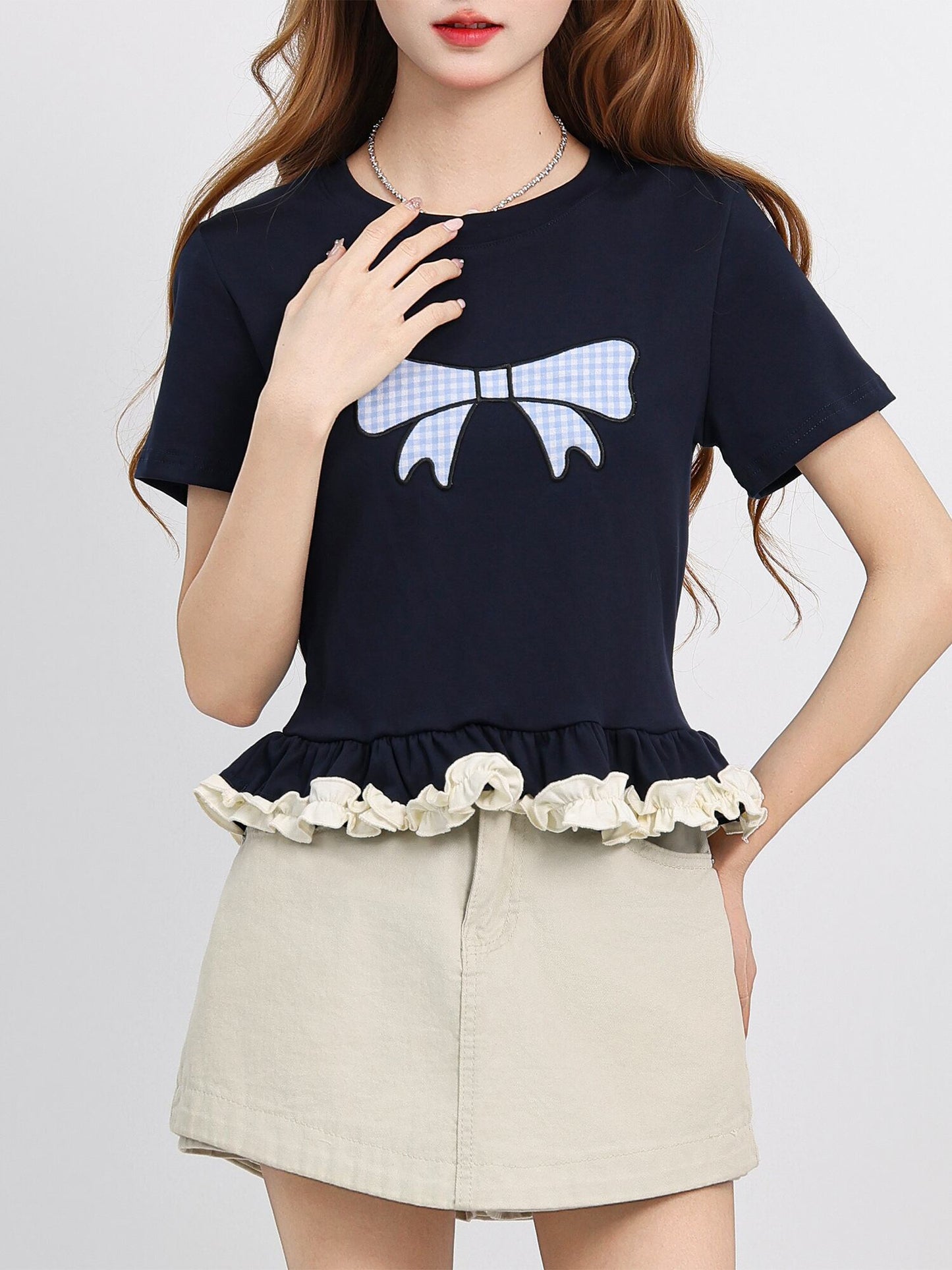 売れ筋 大好評 エレガント 好感度UP カジュアル Tシャツ＜S-12081＞