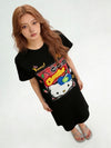 新作 プリント シンプル Tシャツ ワンピース <S-13174>