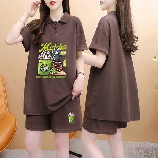 超人気 プリント カジュアル 半袖Ｔシャツⅹパンツセット全3色 <S-8528>