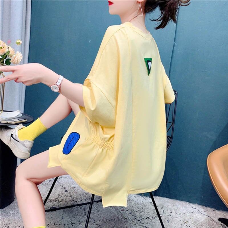 好感度満載 切り替え 美感いっぱい プリント Tシャツ カットソー＜S-3627＞