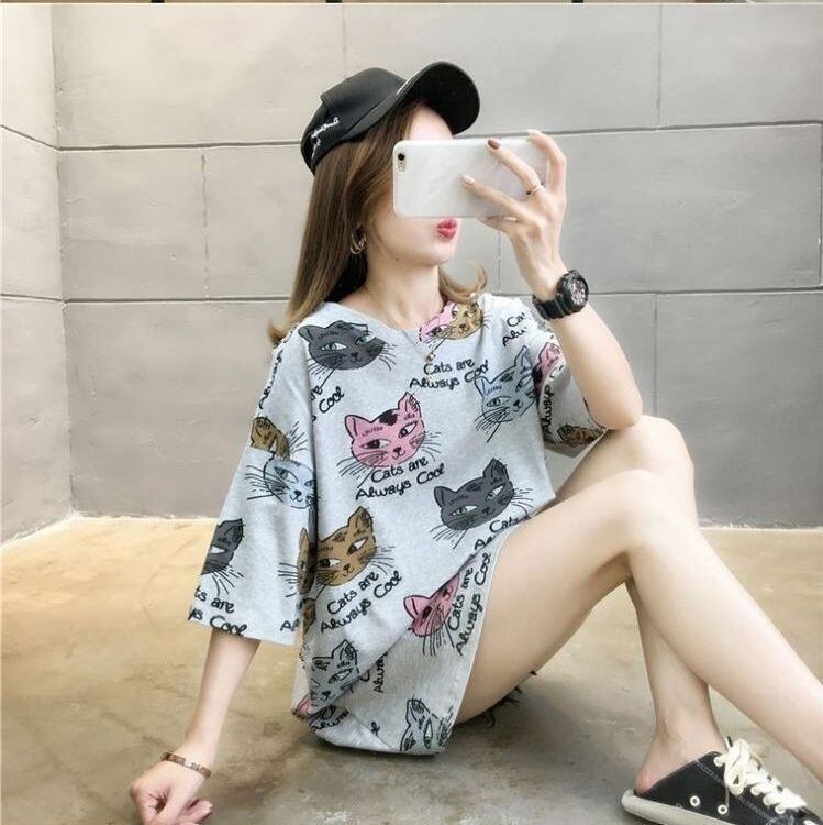 話題沸騰中 ロング丈 ゆったり 切り替え 2色半袖Tシャツ＜S-8132＞
