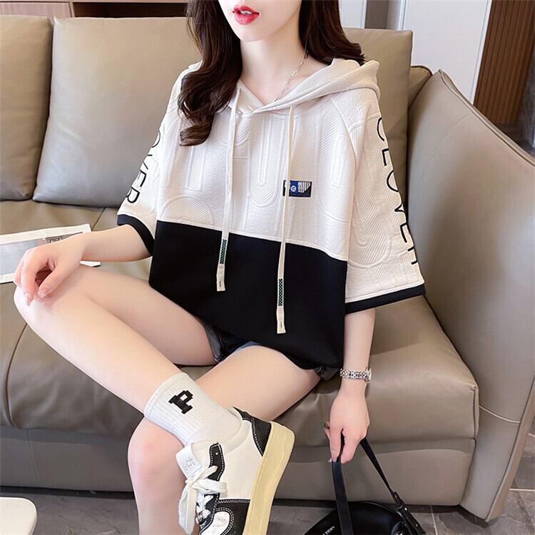 高級感 帽子付き 半袖 Tシャツ スウェット ＜S-8640＞