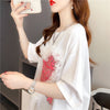 個性的なデザイン 切り替え 今季大好評 プリント Tシャツ カットソー＜S-3410＞