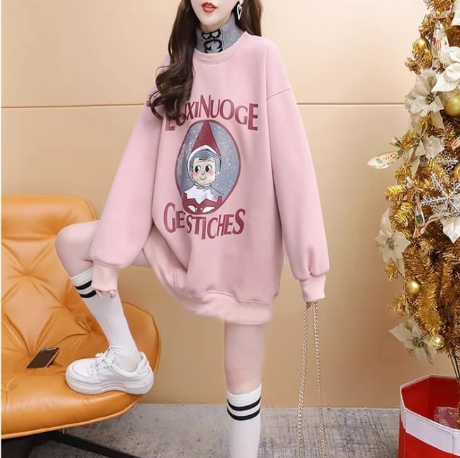 【裏起毛】大人可愛い 上質 ファッション ルーズスウェット<S-6318>