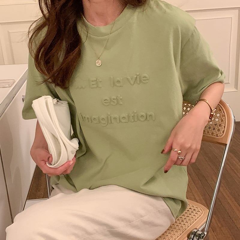 着心地抜群 アルファベット 女性力を高める Tシャツ カットソー＜S-3294＞