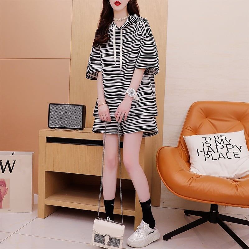 デザイン感 Tシャツ＋ショートパンツ チャーミング セットアップ＜S-3468＞