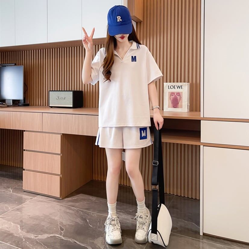 売り切れ必至  ルーズ 半袖Ｔシャツⅹパンツセット全2色<S-8190>