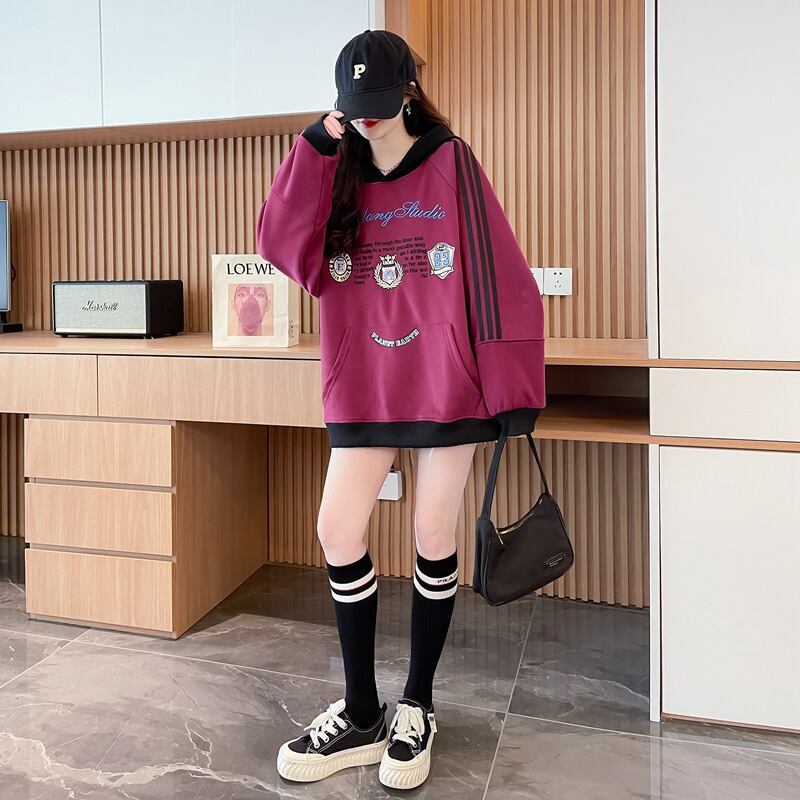 超人気 切り替え シンプルだけど一癖あるコーデカジュアル 2色選択 パーカー<S-9603>
