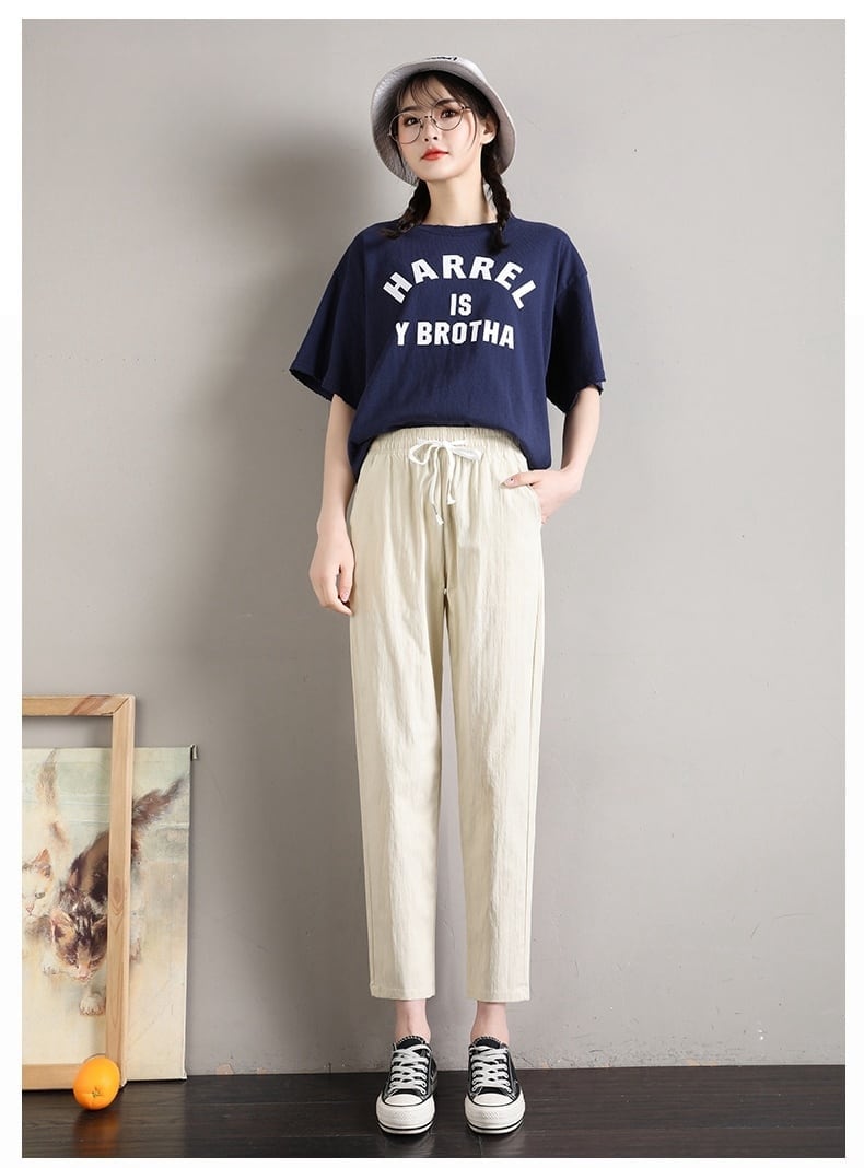 定番シンプル  ファッション ゆったりパンツ<S-6541>