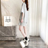 ファッション 切り替え ゆったり感アップ Tシャツ＋ショートパンツ セットアップ＜S-3616＞