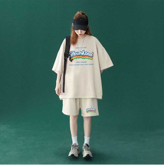 【半額セール】早い者勝ち  半袖Ｔシャツⅹパンツセット全4色 男女兼用<S-6553>