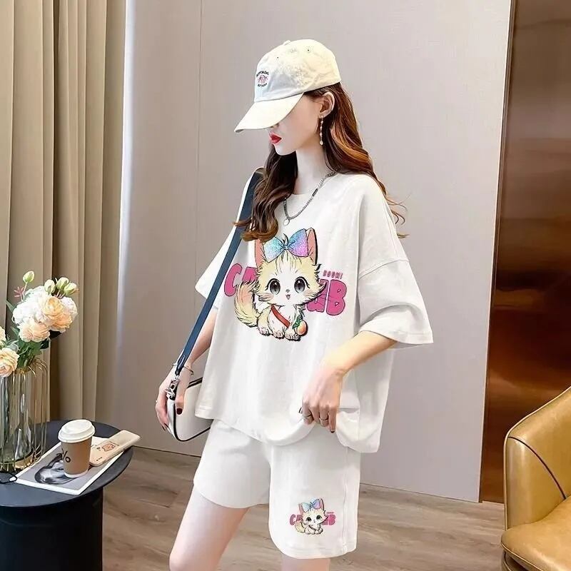 絶対欲しい カジュアル 夏に嬉しい機能付き 半袖Ｔシャツⅹパンツセット全4色<S-11268>