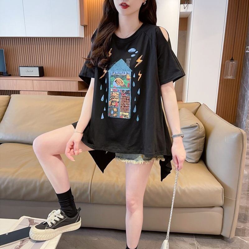 売れ筋 早い者勝ち 絶対流行 カジュアル 2色選択 Tシャツ<S-11444>