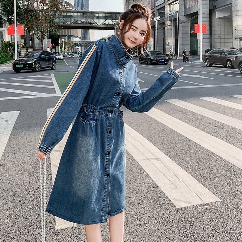 着痩せ 切り替え 美人度アップ 長袖 ワンピース＜S-2917＞