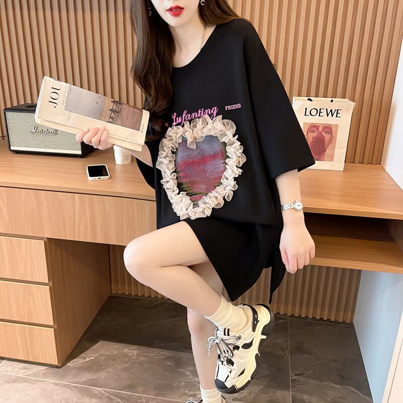 絶対欲しい プリント ロゴ ゆったり 3色半袖Tシャツ＜S-8315＞