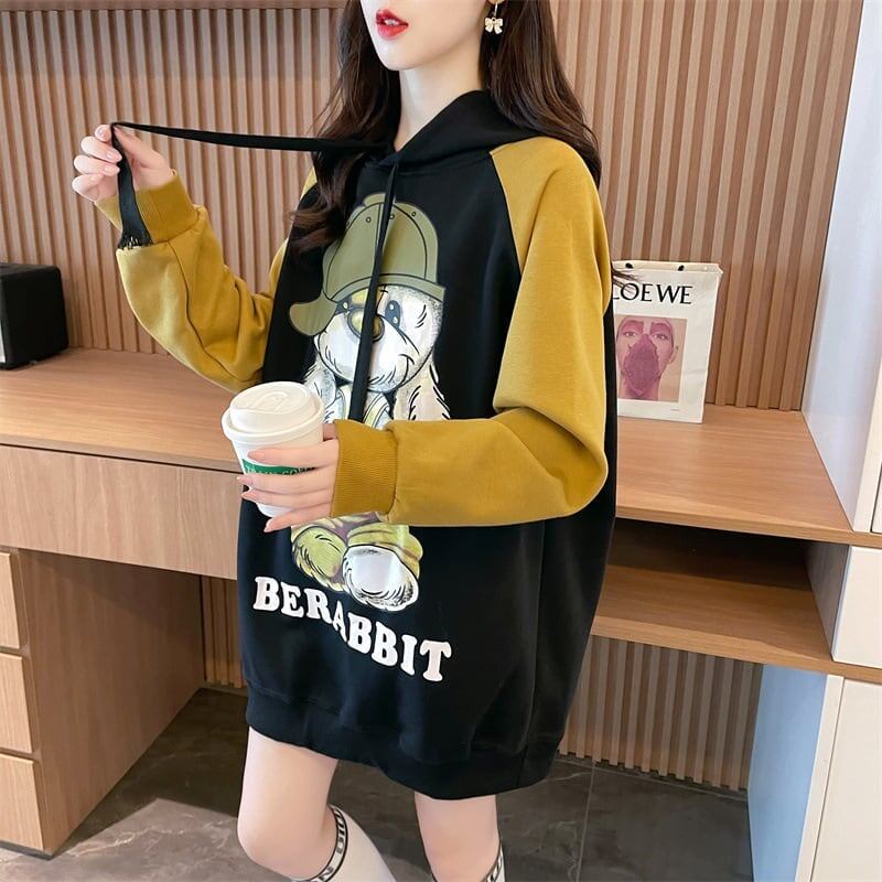 韓国系グラフィックプリントパーカー二色あり＜S-4083＞