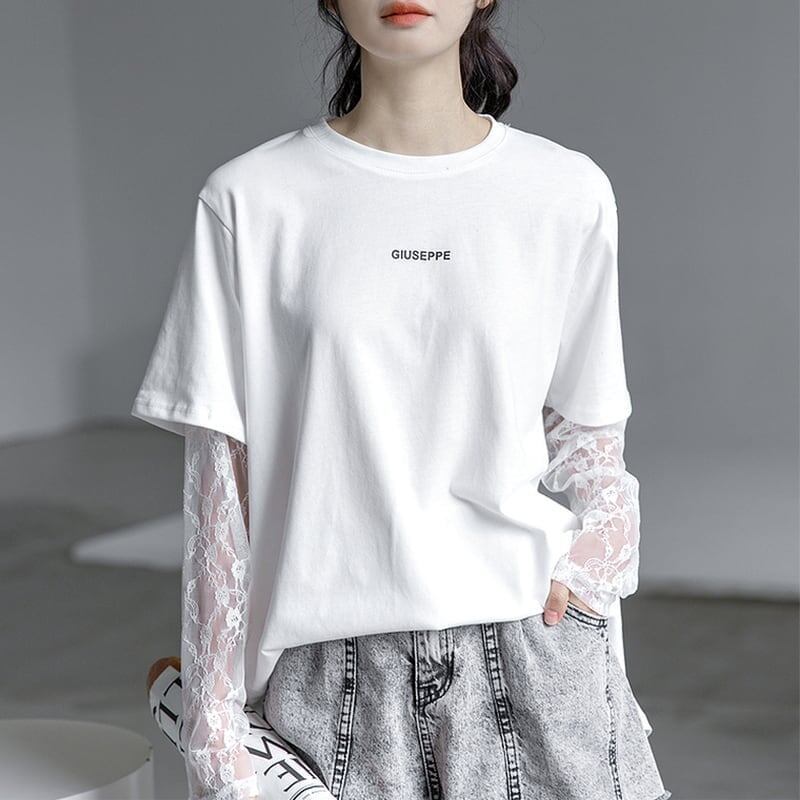 清純甘くて女子力UP 切り替え 美感いっぱい Tシャツ カットソー＜S-3020＞