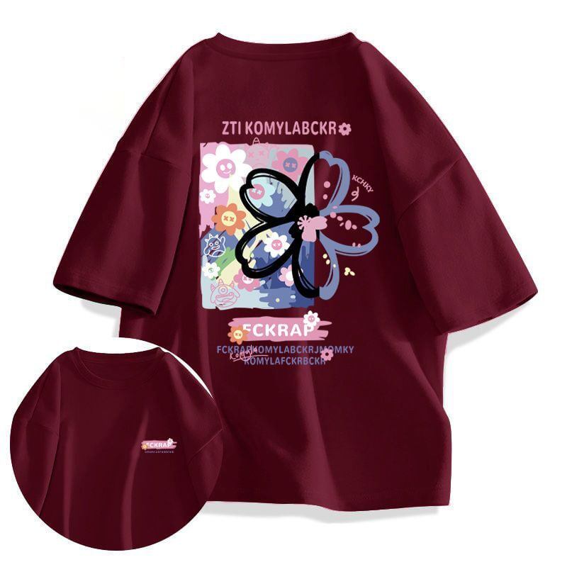 今季マストバイ ルーズ カジュアル プリント全6色 半袖Tシャツ<S-8850>
