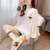 スタイリッシュ 切り替え 一目惚れ プリント Tシャツ カットソー＜S-3675＞