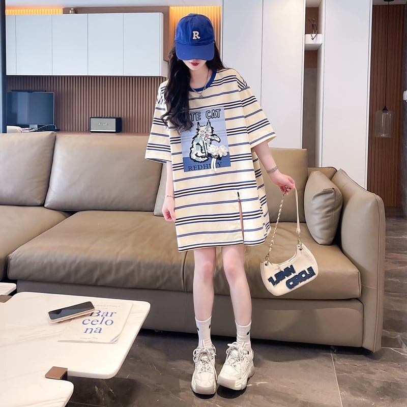 【半額！期間限定！！】大好評 シンプル ファッション 3色選択可 ストライプ柄 半袖Tシャツ カットソー＜S-8464＞