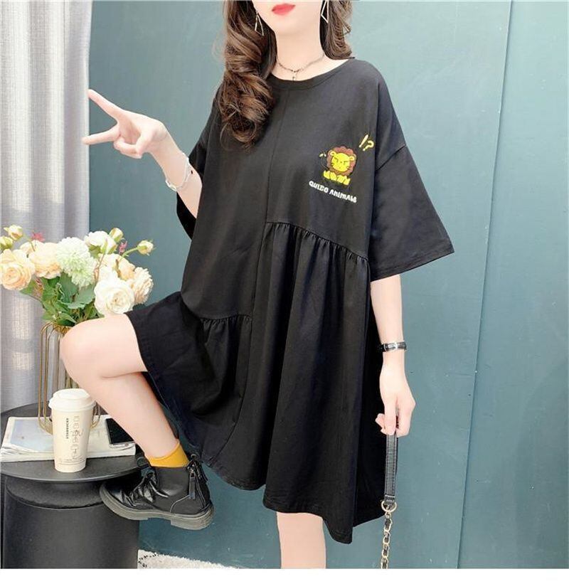 海外トレンド カジュアル 好感度UP 全3色 半袖 Tシャツ ワンピース ＜S-11578＞